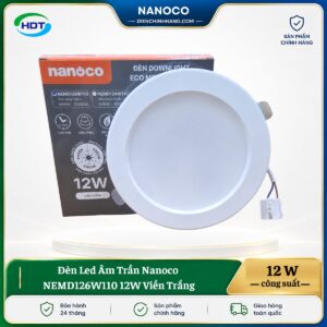 Đèn LED âm trần Nanoco NEMD126W110 12W viền trắng