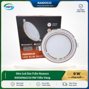 Đèn LED âm trần Nanoco NSD096G110 9W viền vàng