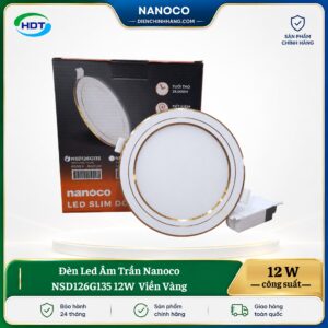 Đèn LED âm trần Nanoco NSD126G135 12W viền vàng