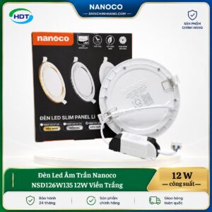 Đèn LED âm trần Nanoco NSD126W135 12W viền trắng