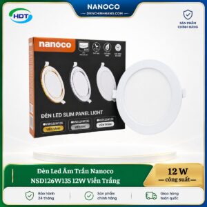 Đèn LED âm trần Nanoco NSD126W135 12W viền trắng