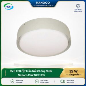 Đèn LED Ốp Trần Nổi Chống Nước Nanoco 15W NCL1333