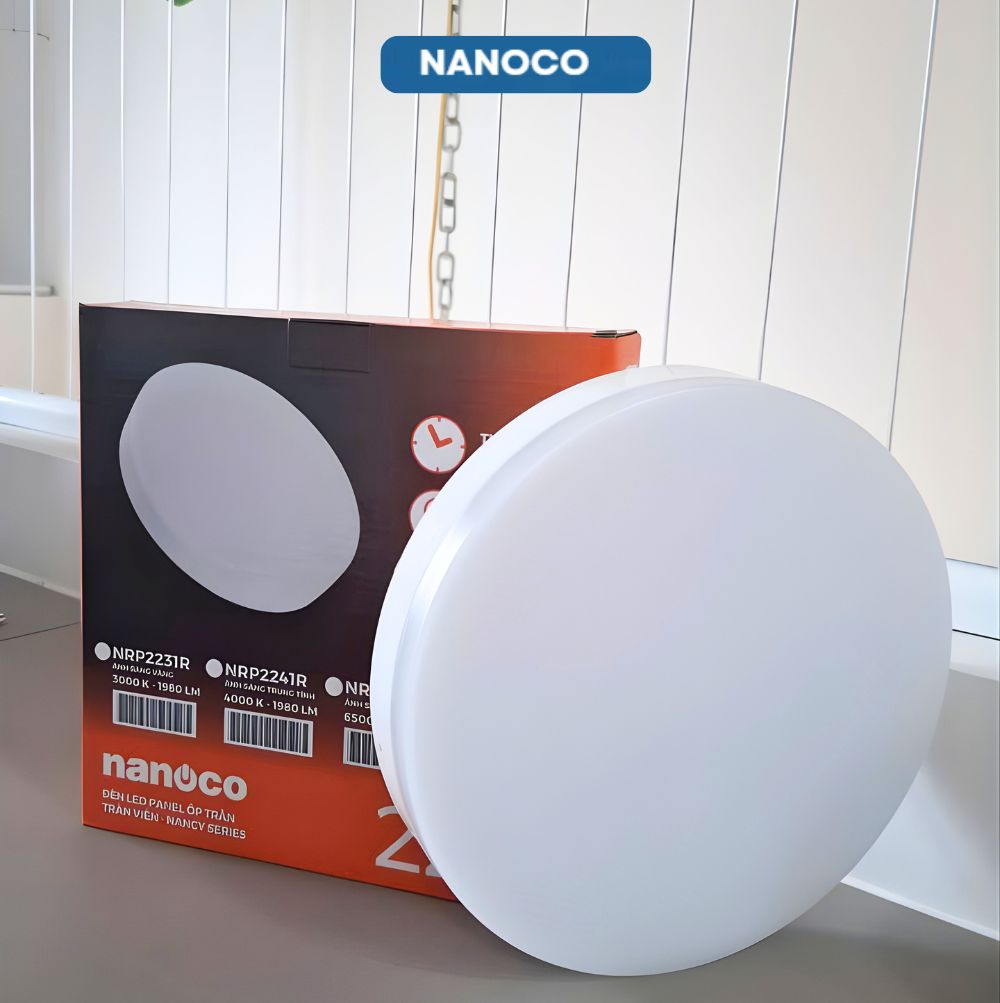 Đèn led ốp trần nổi Nanoco tràn viền