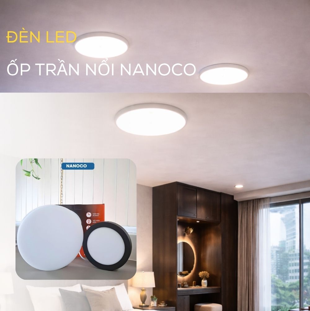 Ứng dụng thực tế của Đèn Led Ốp Trần Nổi Nanoco
