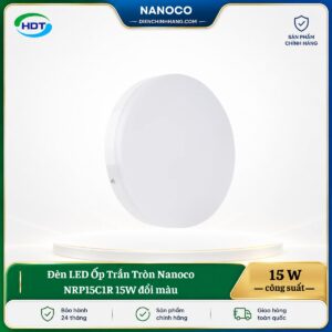 Đèn LED Ốp Trần Tròn Nanoco NRP15C1R 15W đổi màu