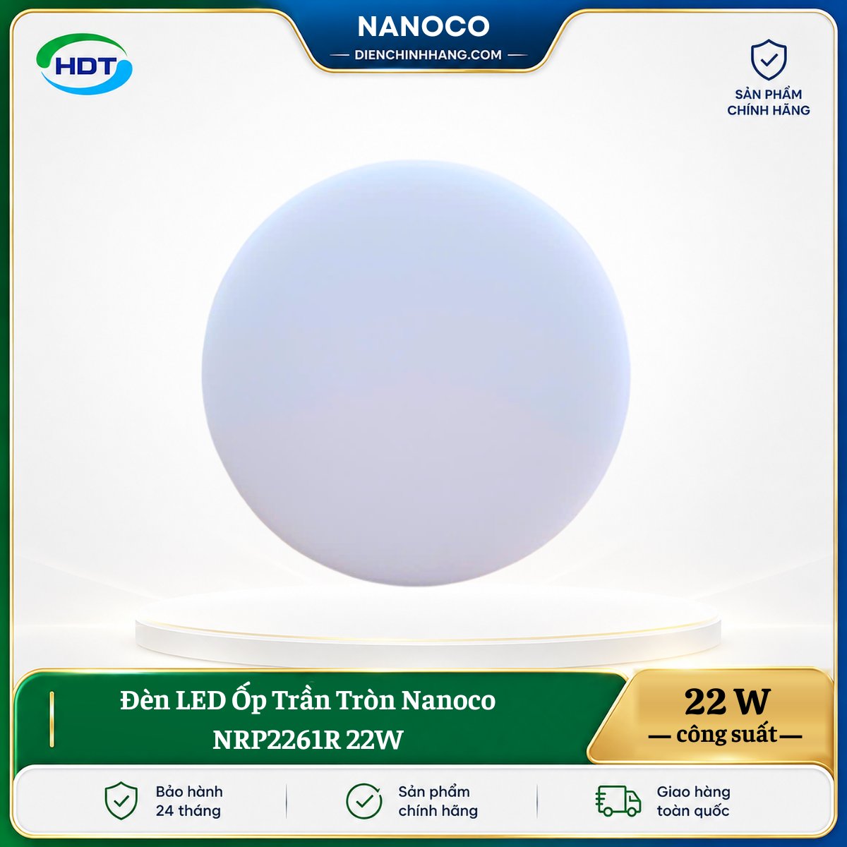 Đèn LED Ốp Trần Tròn Nanoco NRP2261R 22W - Ảnh 2