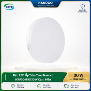 Đèn LED Ốp Trần Tròn Nanoco NRP3061RS 30W Cảm Biến