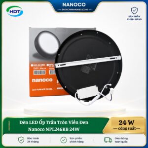 Đèn LED Ốp Trần Tròn Viền Đen Nanoco NPL246RB 24W