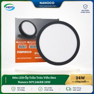 Đèn LED Ốp Trần Tròn Viền Đen Nanoco NPL246RB 24W