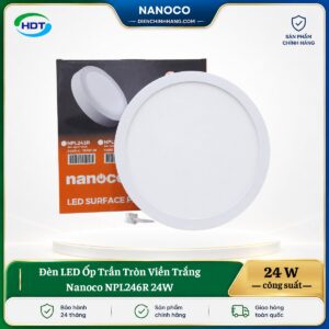 Đèn LED Ốp Trần Tròn Viền Trắng Nanoco NPL246R 24W