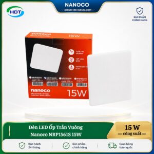 Đèn LED Ốp Trần Vuông Nanoco NRP1561S 15W