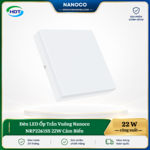 Đèn LED Ốp Trần Vuông Nanoco NRP2261SS 22W Cảm Biến