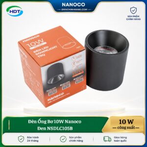 Đèn Ống Bơ 10W Nanoco Đen NSDLC105B