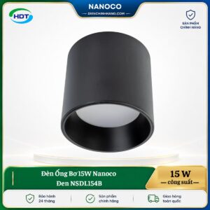 Đèn Ống Bơ 15W Nanoco Đen NSDL154B