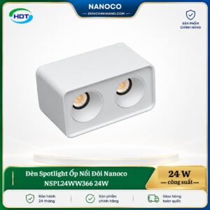 Đèn Spotlight Ốp Nổi Đôi Nanoco NSPL24WW366 24W