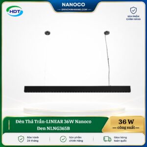 Đèn Thả Trần-LINEAR 36W Nanoco Đen NLNG365B