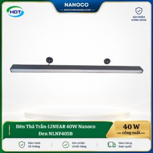 Đèn Thả Trần-LINEAR 40W Nanoco Đen NLNF405B