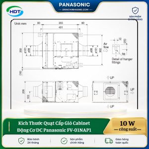 Quạt Cấp Gió Cabinet Động Cơ DC Panasonic FV-01NAP1