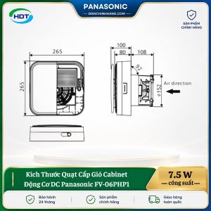 Quạt Cấp Gió Cabinet Động Cơ DC Panasonic FV-06PHP1