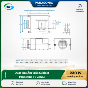Quạt Hút Âm Trần Cabinet Panasonic FV-23NL3
