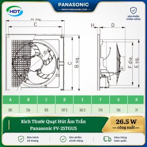 Quạt Hút Âm Trần Panasonic FV-25TGU5