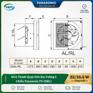 Quạt Hút Âm Tường 2 Chiều Panasonic FV-25RL1