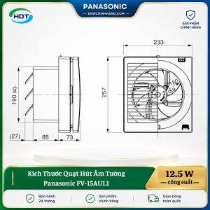 Quạt Hút Âm Tường Panasonic FV-15AUL1