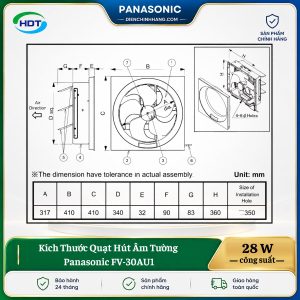 Quạt Hút Âm Tường Panasonic FV-30AU1