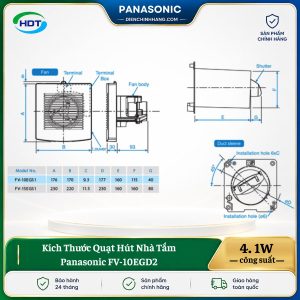 Quạt Hút Nhà Tắm Panasonic FV-10EGD2