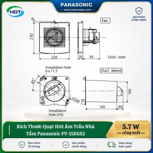 Quạt Hút Nhà Tắm Panasonic FV-15EGS2