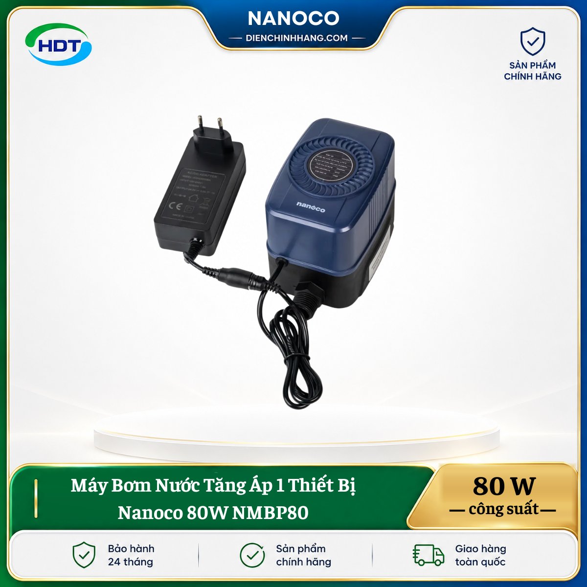Máy Bơm Nước Tăng Áp 1 Thiết Bị Nanoco 80W NMBP80