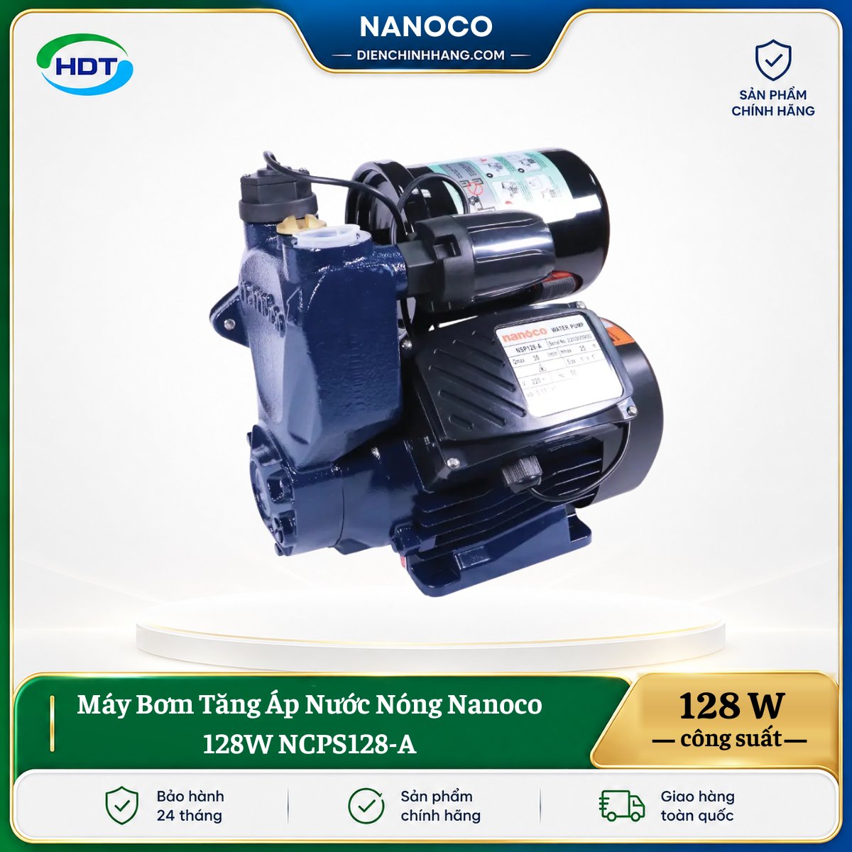 Máy Bơm Tăng Áp Nước Nóng Nanoco 128W NCPS128-A