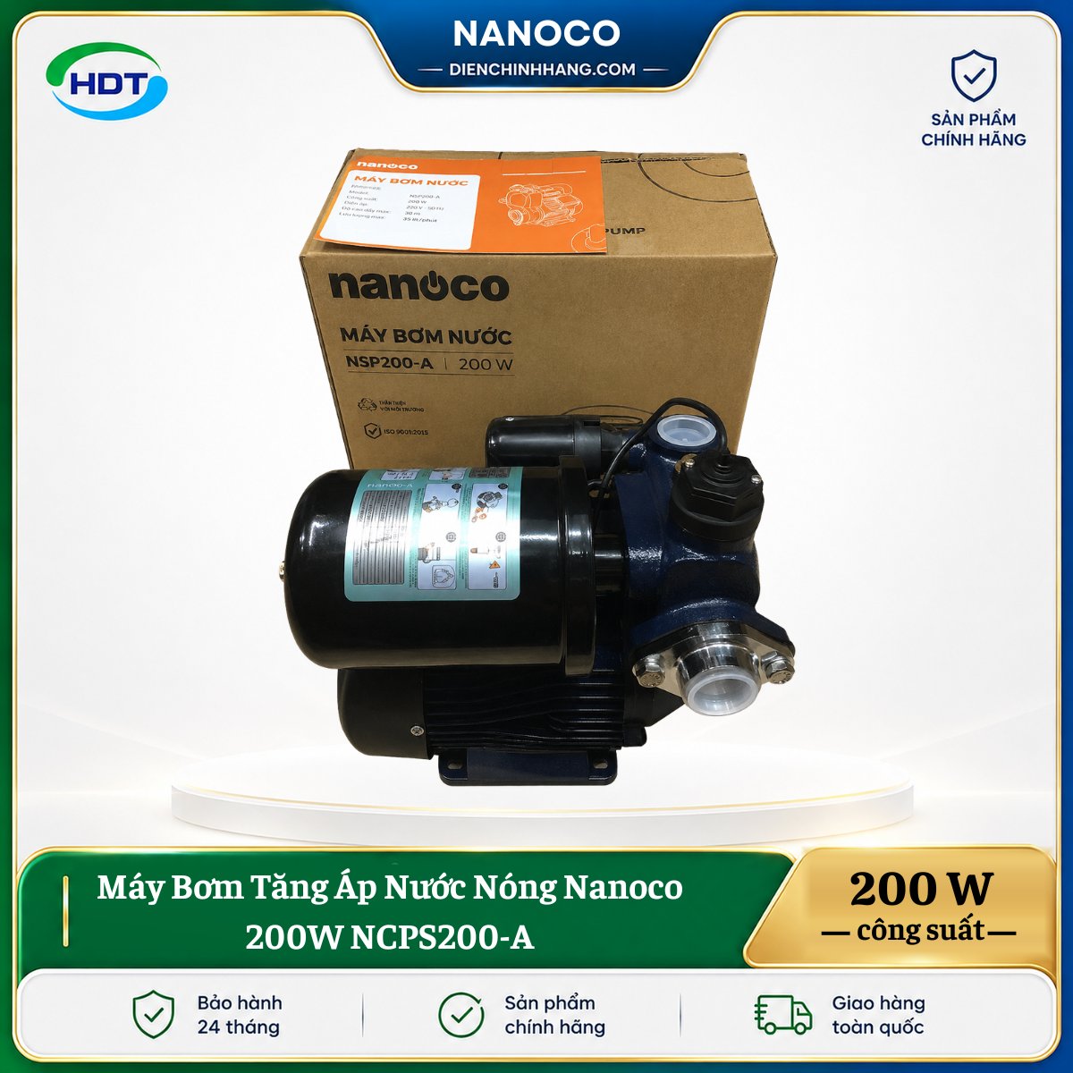Máy Bơm Tăng Áp Nước Nóng Nanoco 200W NCPS200-A