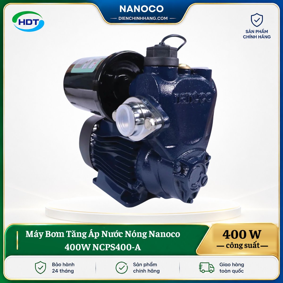Máy Bơm Tăng Áp Nước Nóng Nanoco 400W NCPS400-A