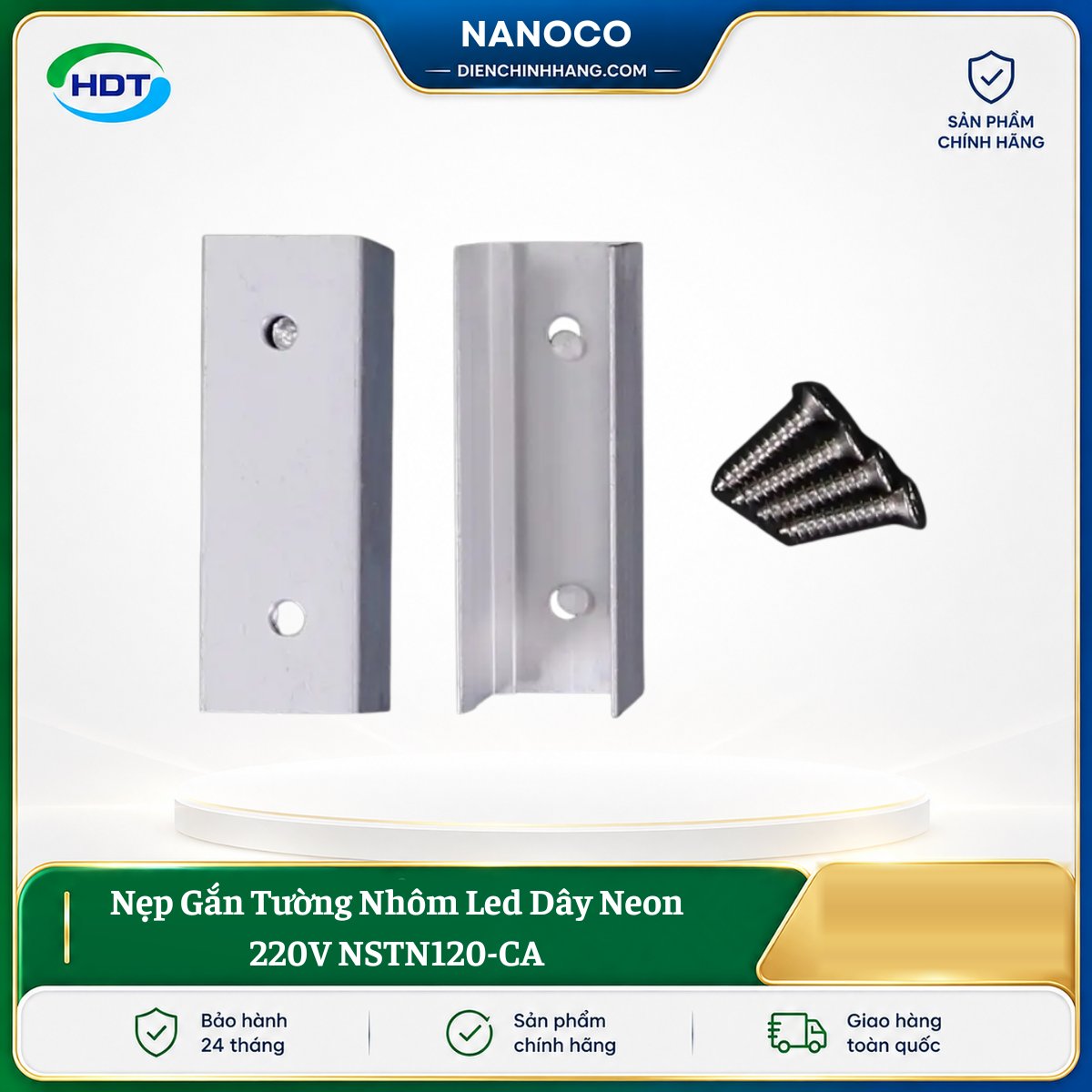 Nẹp Gắn Tường Nhôm Led Dây Neon 220V NSTN120-CA