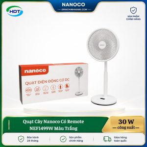 Quạt Cây Nanoco Có Remote NEF1499W Màu Trắng