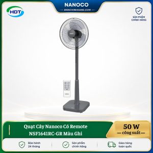 Quạt Cây Nanoco Có Remote NSF1641RC-GR Màu Ghi