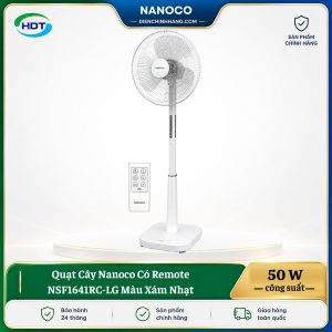 Quạt Cây Nanoco Có Remote NSF1641RC-LG Màu Xám Nhạt