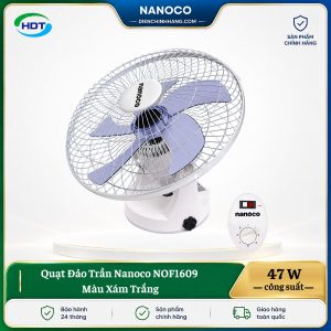 Quạt Đảo Trần Nanoco NOF1609 Màu Xám Trắng