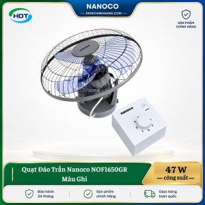 Quạt Đảo Trần Nanoco NOF1650GR Màu Ghi