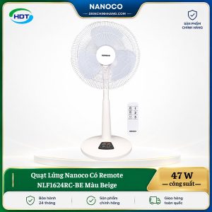 Quạt Lửng Nanoco Có Remote NLF1624RC-BE Màu Beige