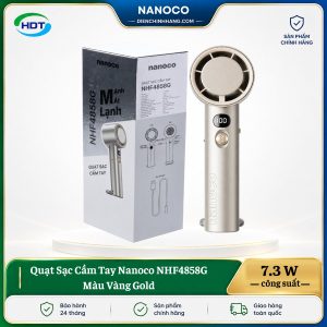 Quạt Sạc Cầm Tay Nanoco NHF4858G Màu Vàng Gold
