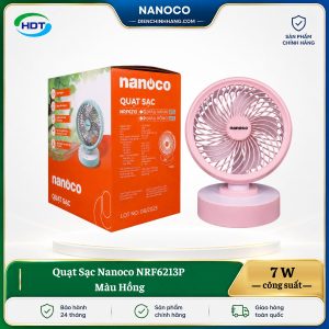 Quạt Sạc Nanoco NRF6213P Màu Hồng