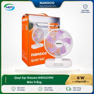Quạt Sạc Nanoco NRF6219W Màu Trắng