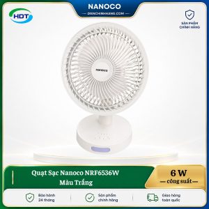 Quạt Sạc Nanoco NRF6536W Màu Trắng