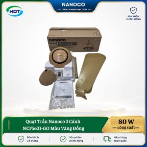 Quạt Trần Nanoco 3 Cánh NCF5631-GO Màu Vàng Đồng