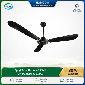Quạt Trần Nanoco 3 Cánh NCF5631-KS Màu Đen