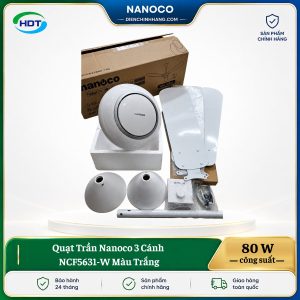 Quạt Trần Nanoco 3 Cánh NCF5631-W Màu Trắng