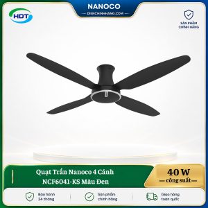 Quạt Trần Nanoco 4 Cánh NCF6041-KS Màu Đen