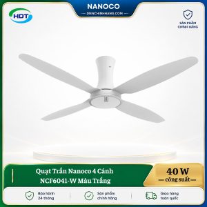 Quạt Trần Nanoco 4 Cánh NCF6041-W Màu Trắng